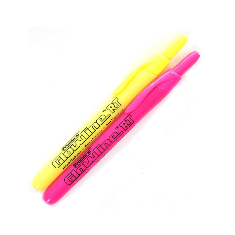 Promarx HS09-ALCB02-48 Glowline RT Retractable Highlighters, Yellow and Pink, 2 Count - Image 5